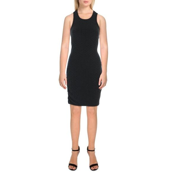 Almost Famous Bodycon Cutout Ruched Little Black Dress In Black - XL - Picture 1 of 3